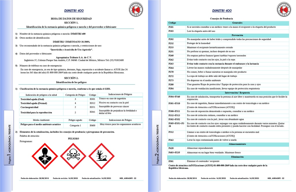 DIMETRI 400 (DIMETOATO) - 950 ML