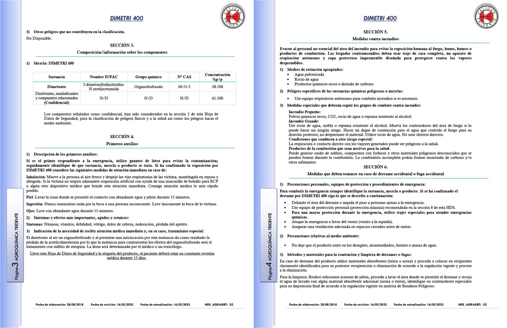DIMETRI 400 (DIMETOATO) - 950 ML
