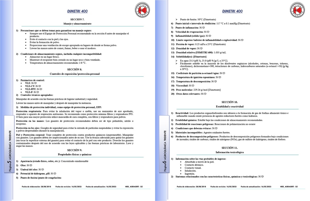 DIMETRI 400 (DIMETOATO) - 950 ML