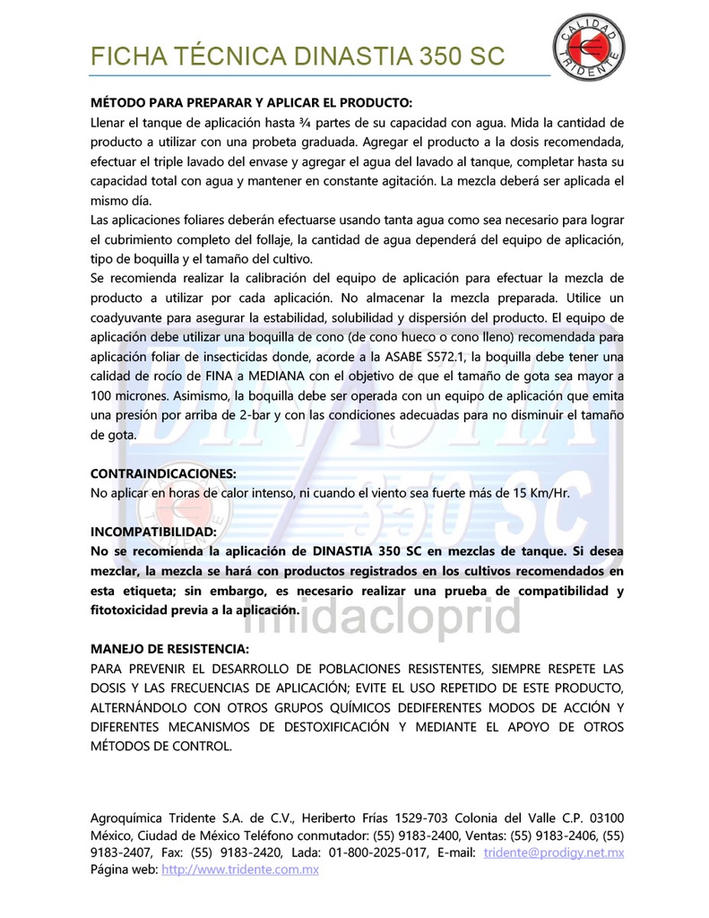 DINASTIA 350SC (IMIDACLOPRID) - 200ML
