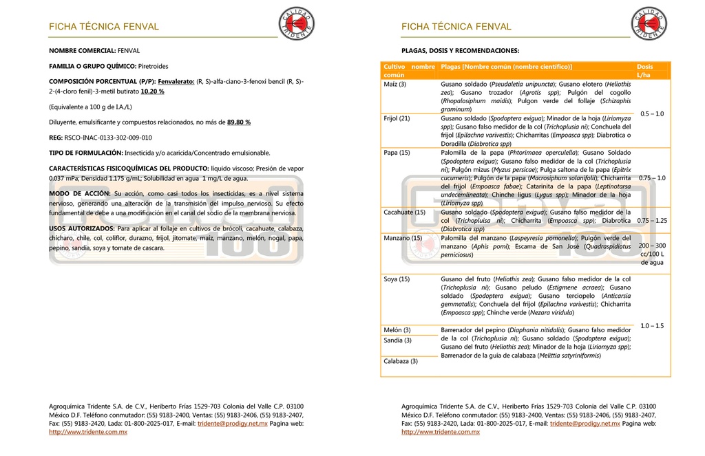 FENVAL 100 (FENVALERATO) - 1L