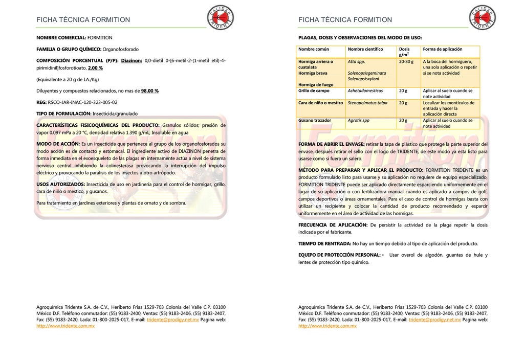 FORMITION (DIAZINON) - 1KG