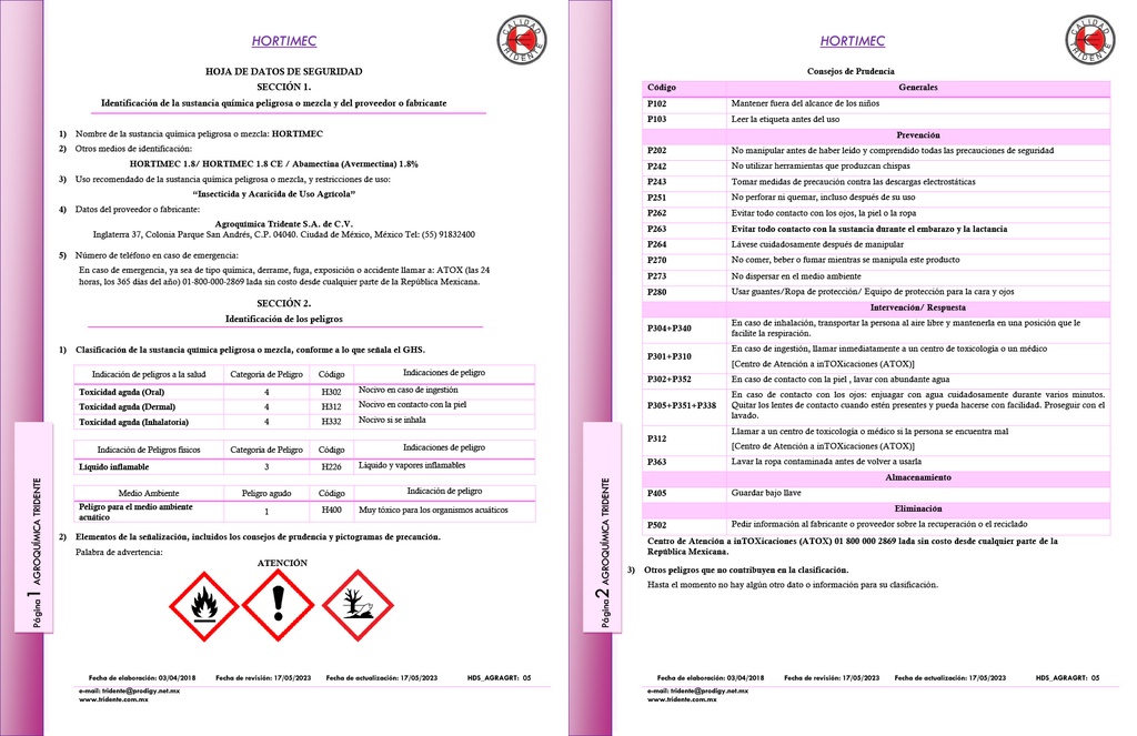 HORTIMEC 1.8 CE (ABAMECTINA) - 240 ML
