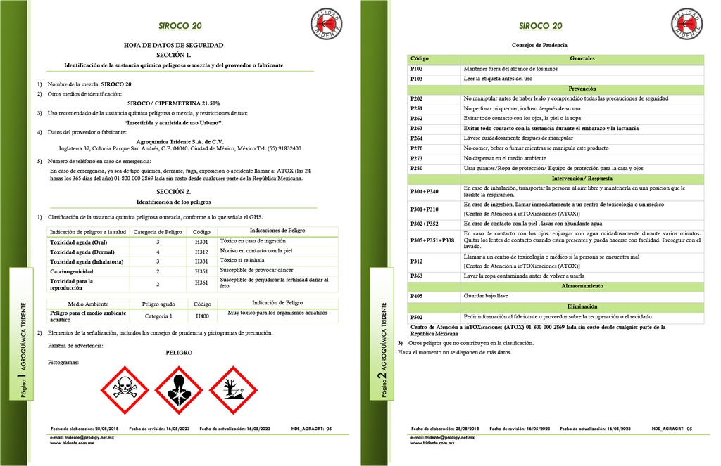 SIROCO 20EC (CIPERMETRINA) - 240ML