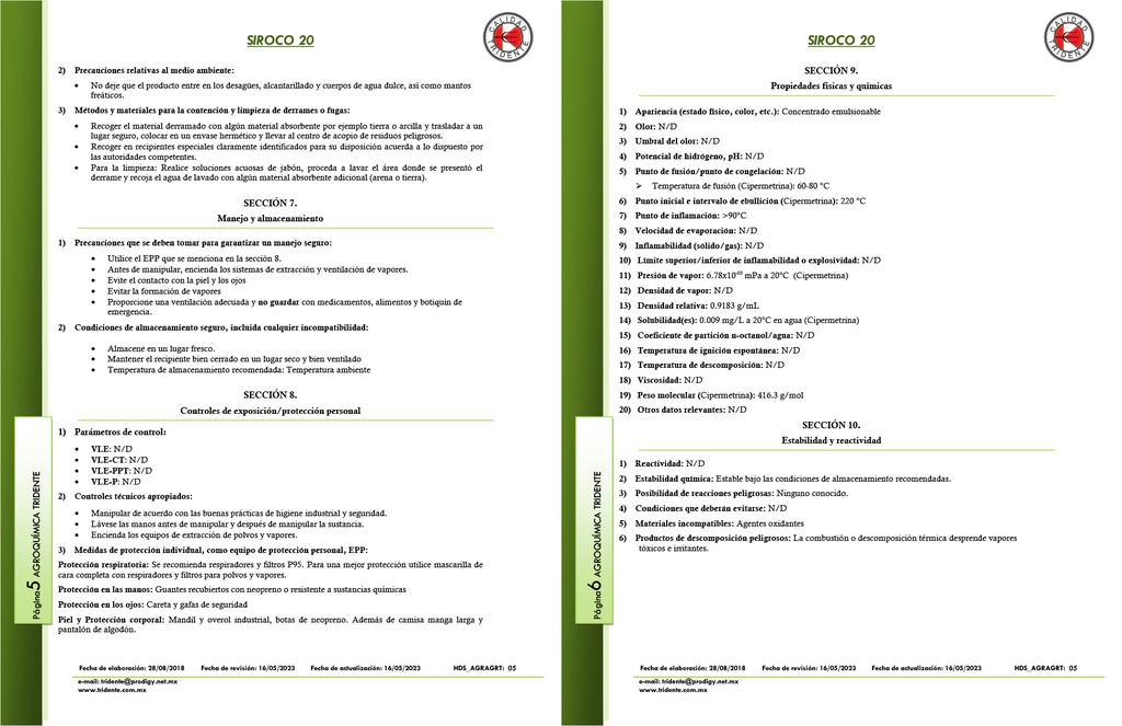 SIROCO 20EC (CIPERMETRINA) - 240ML