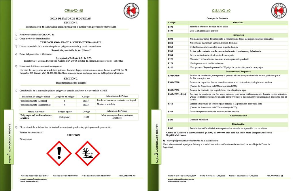 CIRANO 40PH (CIPERMETRINA) - 250ML