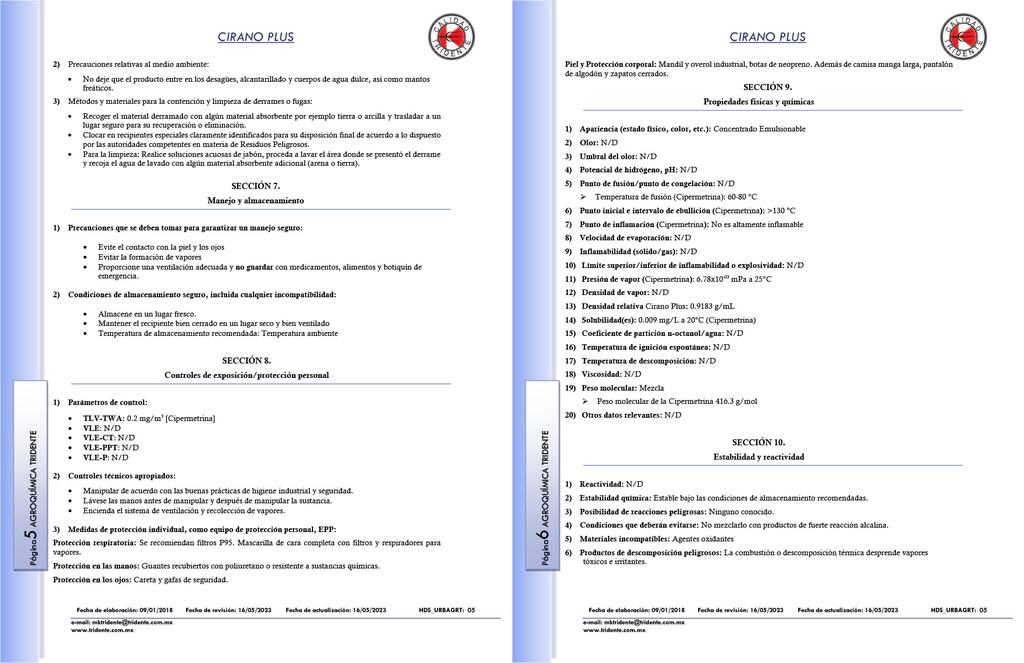 CIRANO PLUS URBANO (CUPERMETRINA) - 100ML