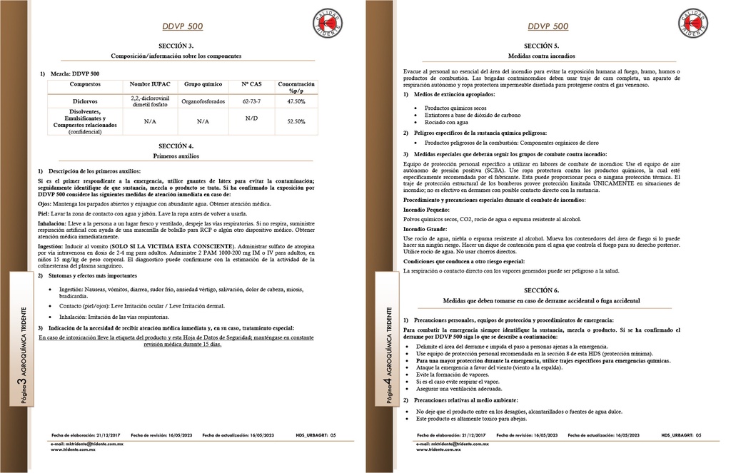 DDVP 500U (DICLORVOS) - BOTELLA 1L
