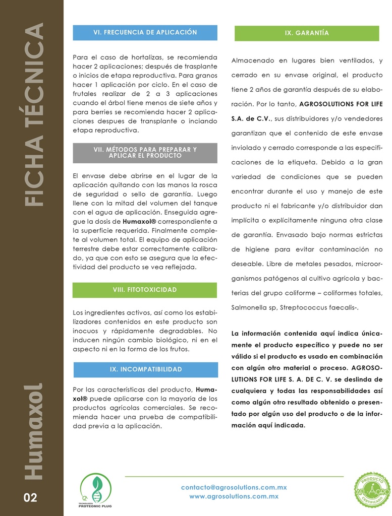 Ficha Técnica Humaxol