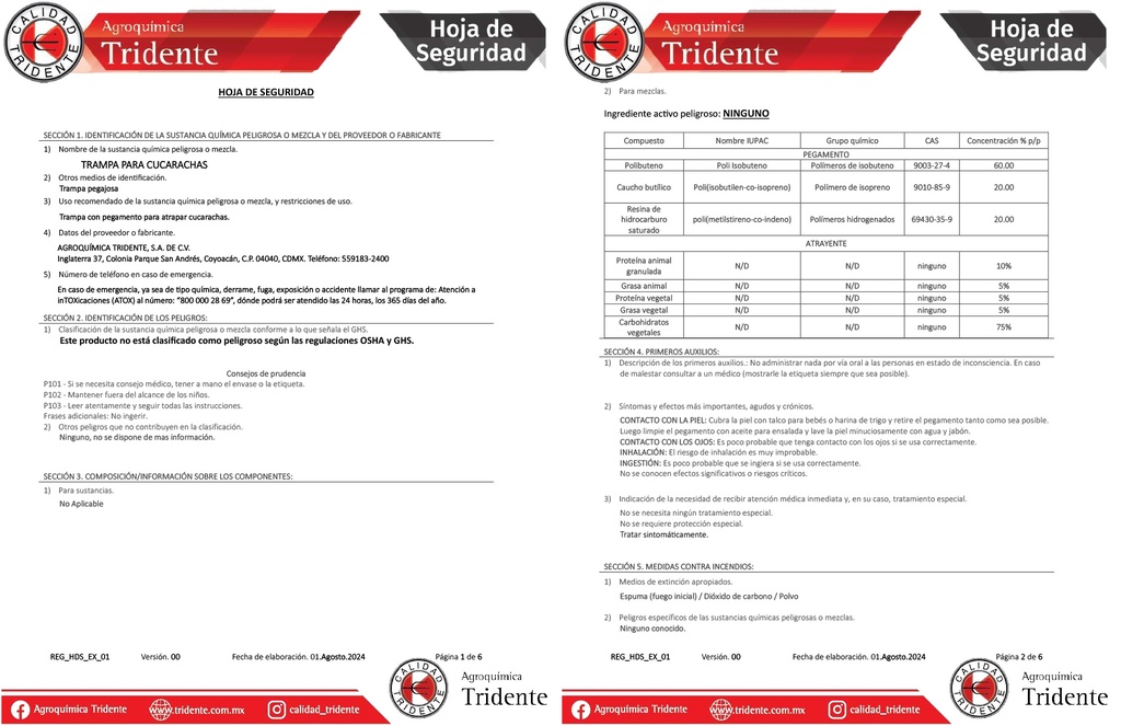 TRAMPA PARA CUCARACHA (TRIDENTE)