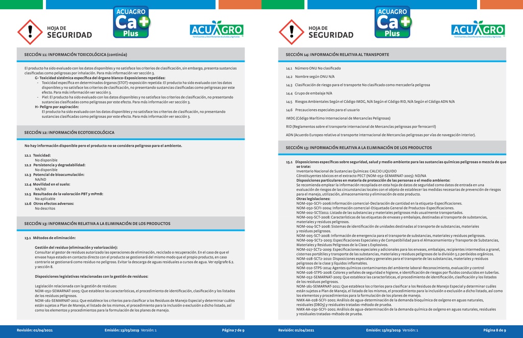 ACUAGRO CA + PLUS - 20 L