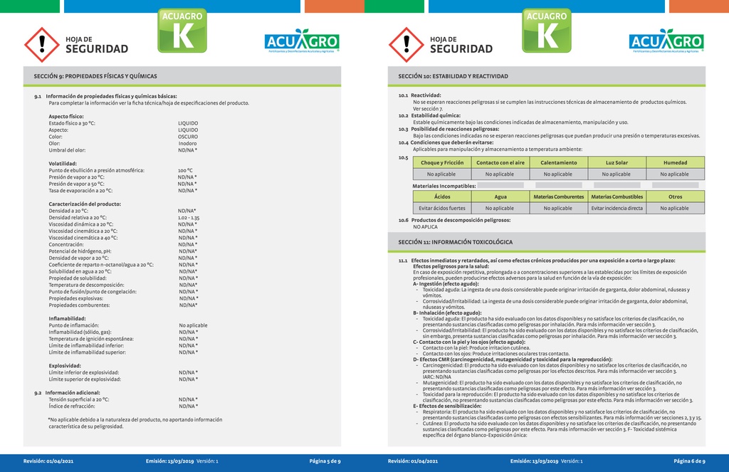 ACUAGRO K - 20L