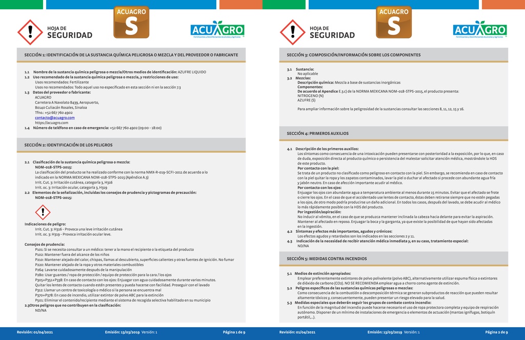 ACUAGRO S -20 L