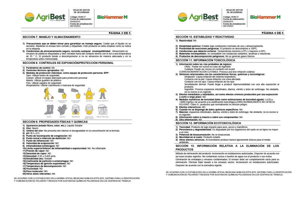 BIOHAMMER M - BOTELLA 1L