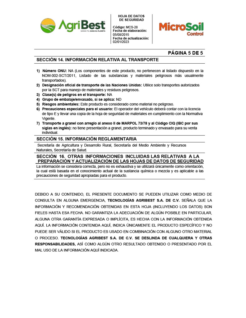 MICROSOIL CONTROL - BOTELLA 1L