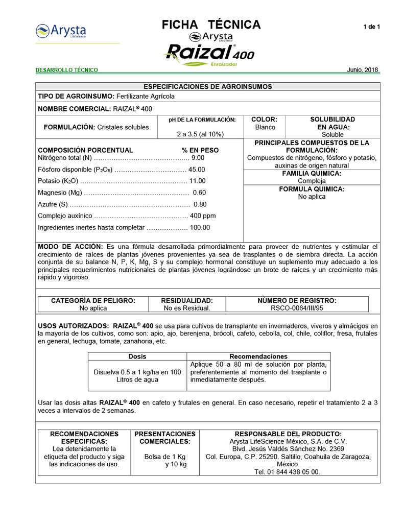 RAIZAL 400 - BOLSA 1 KG