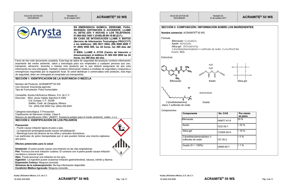 ACRAMITE 50 (BIFENAZATO) - BOLSA 500 GR