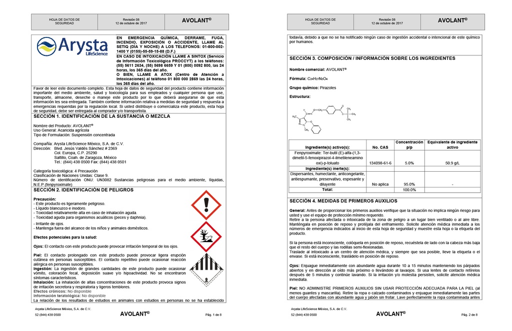 AVOLANT (FENPIROXIMATO) - BOTELLA 1 L