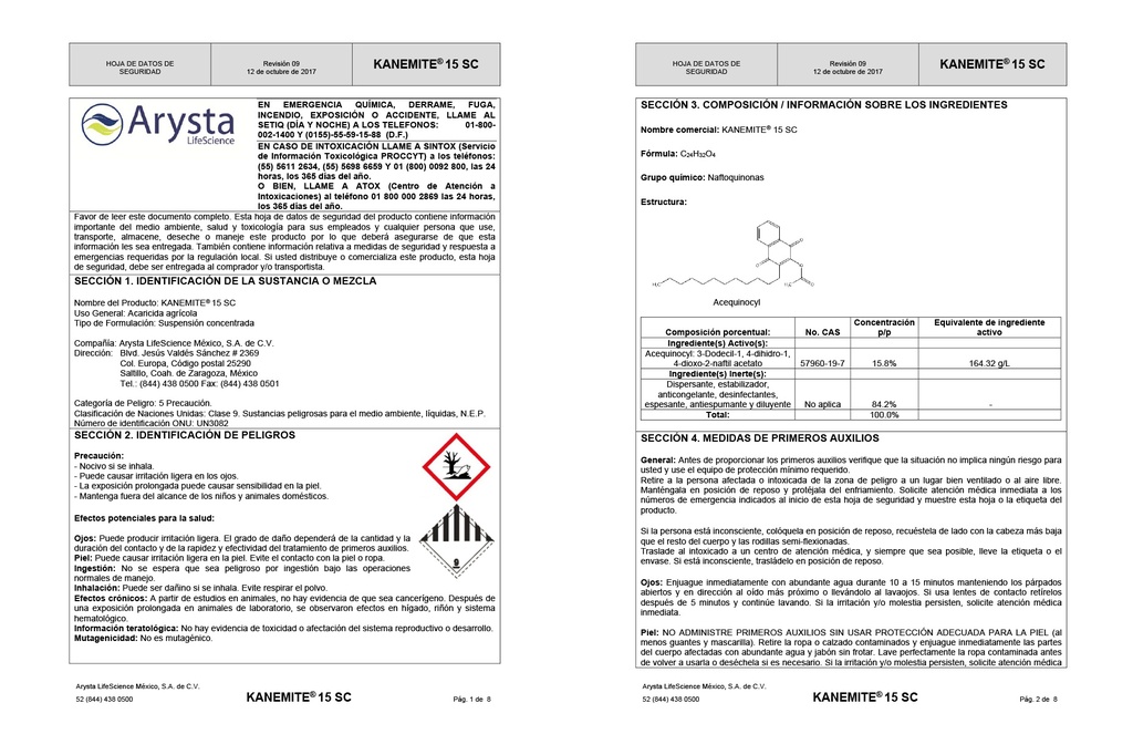 KANEMITE (ACEQUINOCYL) - BOTELLA 1L