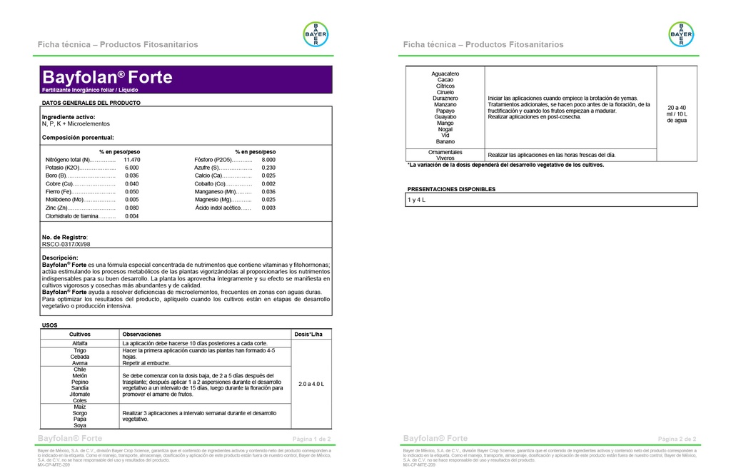 BAYFOLAN FORTE - 1L