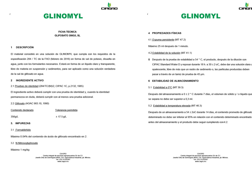 GLINOMYL (GLIFOSATO) - 10L