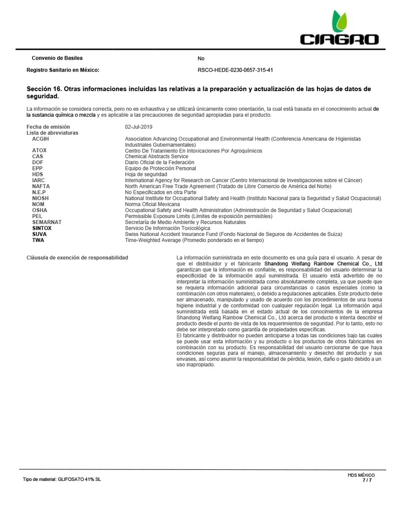 GLINOMYL (GLIFOSATO) - 10L