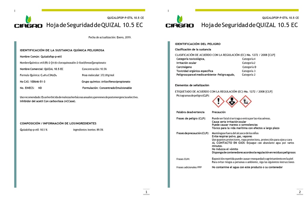 QUIZAL 10.5 EC (QUIZALOFOP ETIL) - 500ML