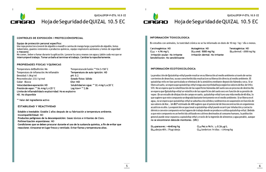 QUIZAL 10.5 EC (QUIZALOFOP ETIL) - 500ML