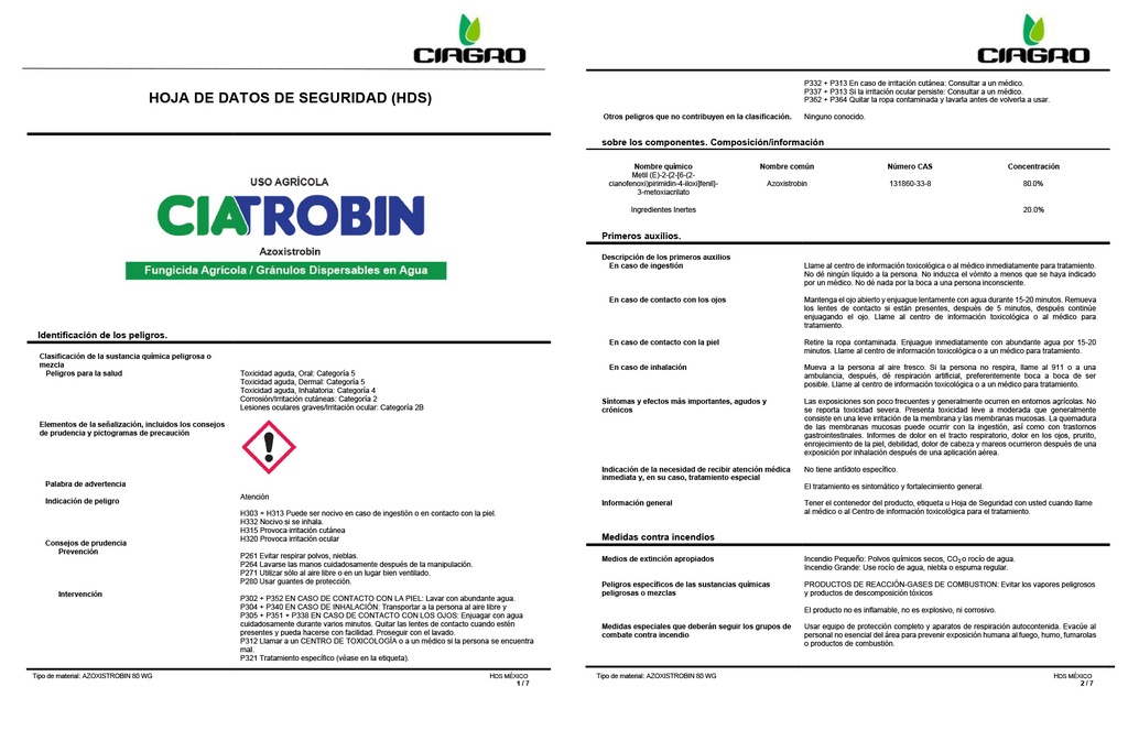 CIATROBIN (AZOXISTROBIN) - 300GR