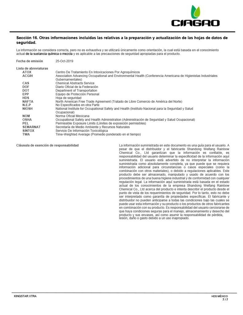 KINGSTAR XTRA (AZOXYSTROBIN+CIPROCONAZOL) - FRASCO 100 G