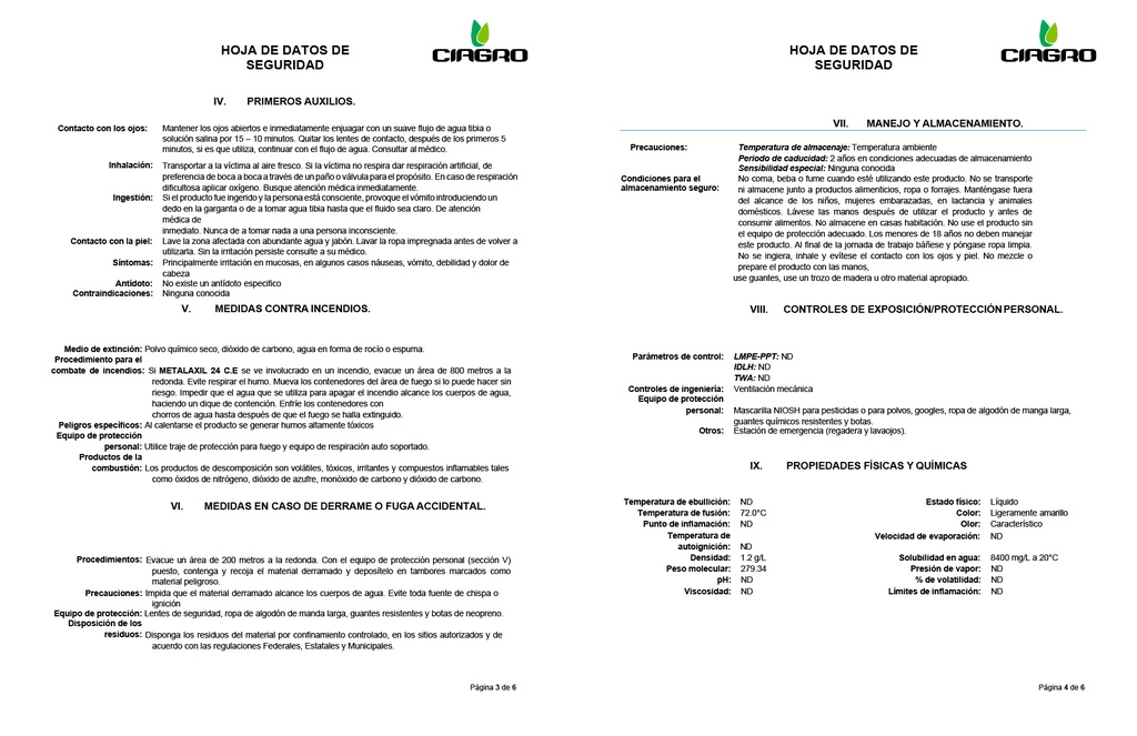 NAROL 240 CE (METALAXIL) - BOTELLA 1L