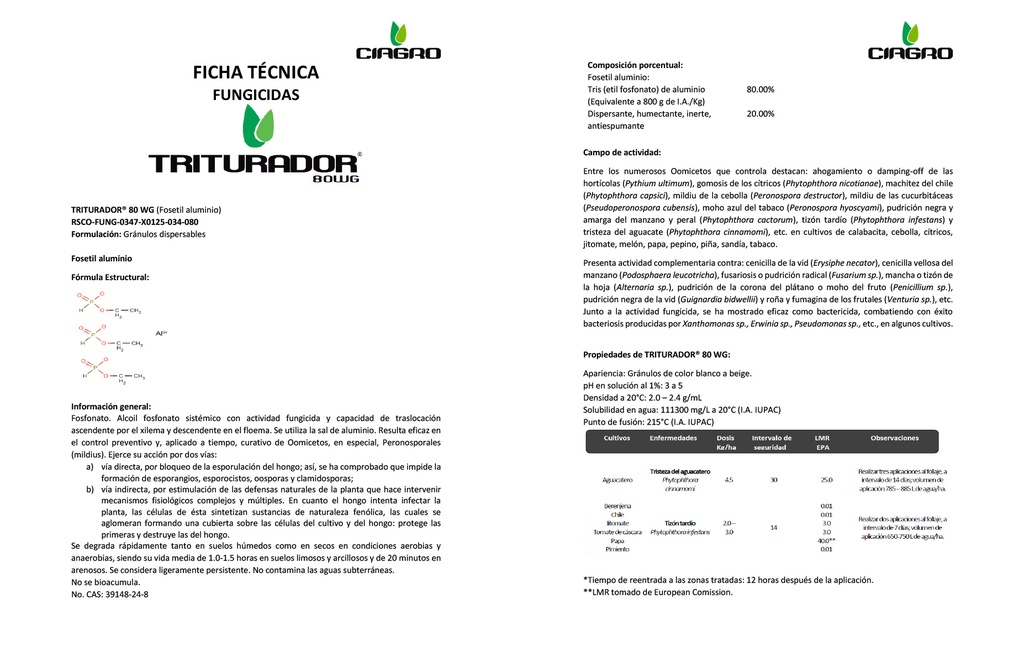 TRITURADOR 80 WG (FOSETIL ALUMINIO) - BOLSA 1 KG