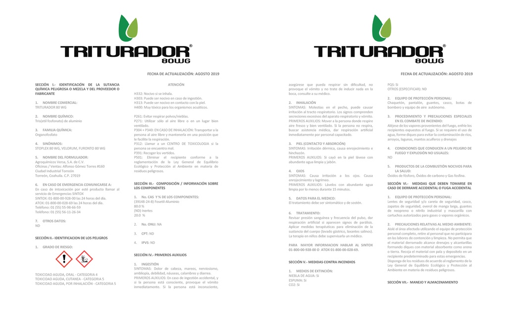 TRITURADOR 80 WG (FOSETIL ALUMINIO) - BOLSA 1 KG