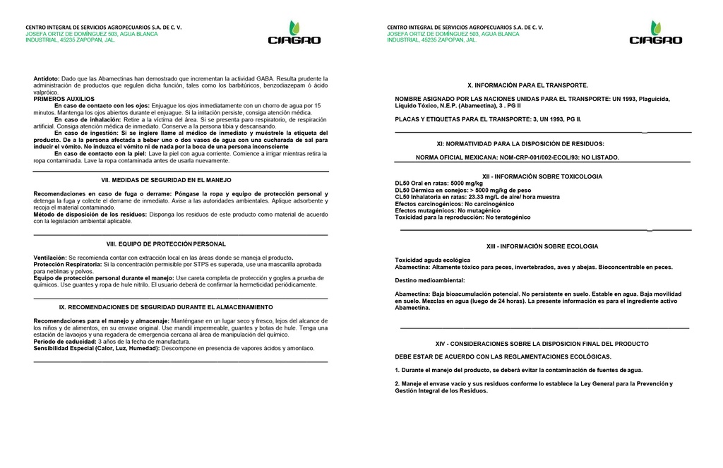 ABAMIN (ABAMECTINA 1.8 CE) - 950ML