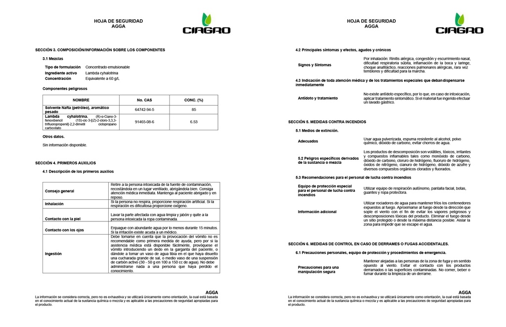 AGGA (LAMBDA CYHALOTRINA) - 250ML