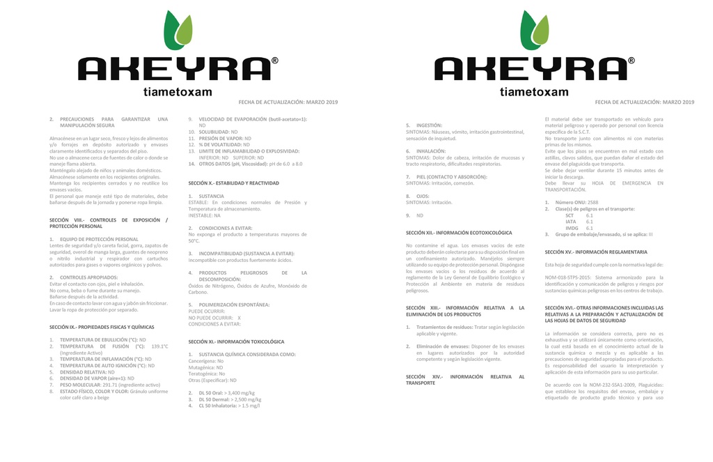 AKEYRA 250 (TIAMETOXAN) - 600GR