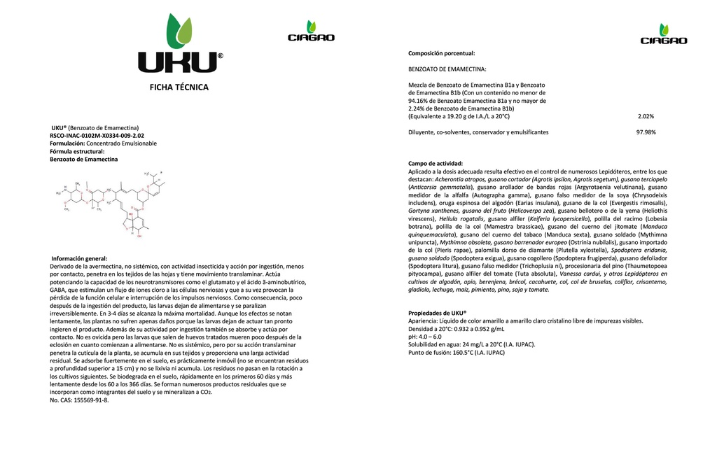 UKU (BENZOATO DE EMAMECTINA) - 100ML