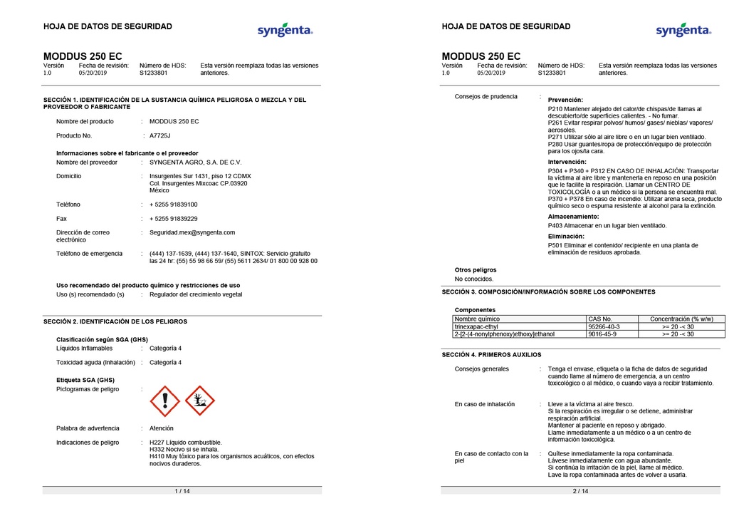 MODDUS 250 EC - BOTELLA 1L