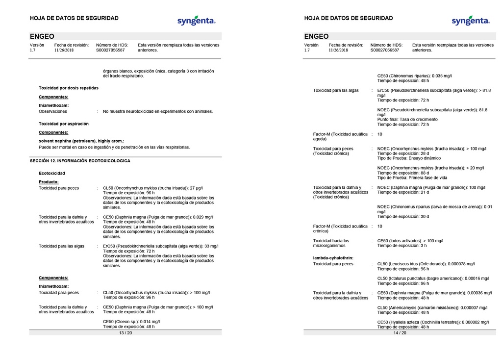 ENGEO 247SC (LAMBDACIALOTRIN+TIAMETOXAM) - BOTELLA 200ML