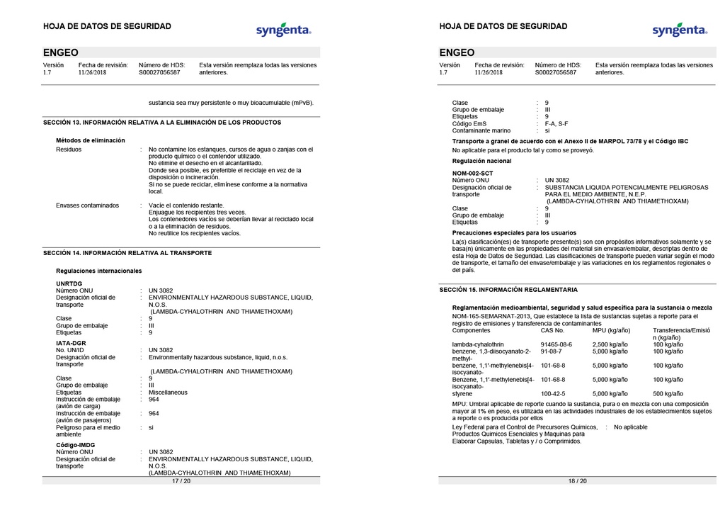 ENGEO 247SC (LAMBDACIALOTRIN+TIAMETOXAM) - BOTELLA 200ML