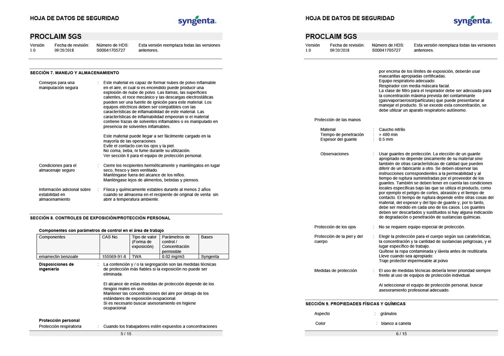 PROCLAIM 5 GS (EMAMECTINA) - FRASCO 600 G