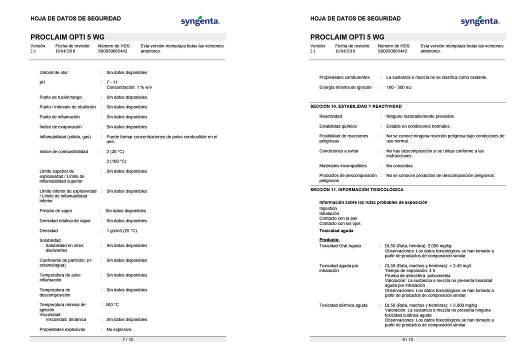 PROCLAIM OPTI 5 WG (EMAMECTINA BENZOATO) - FRASCO 600GR
