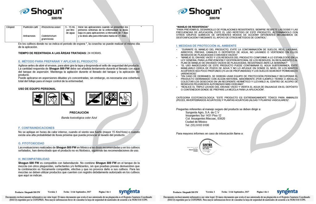 SHOGUN 500FW (FLUAZINAM) - BOTELLA 1L