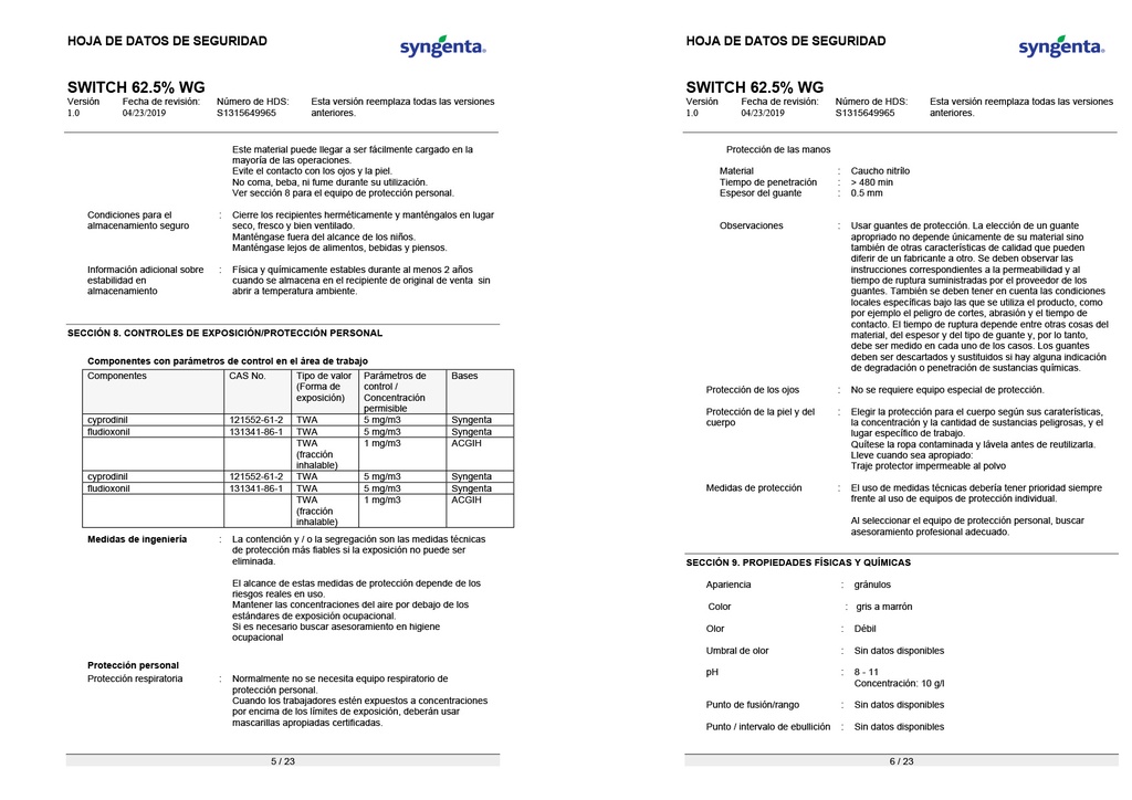 SWITCH (CYPRODINIL+FLUDIOXONIL) - FRASCO 1KG