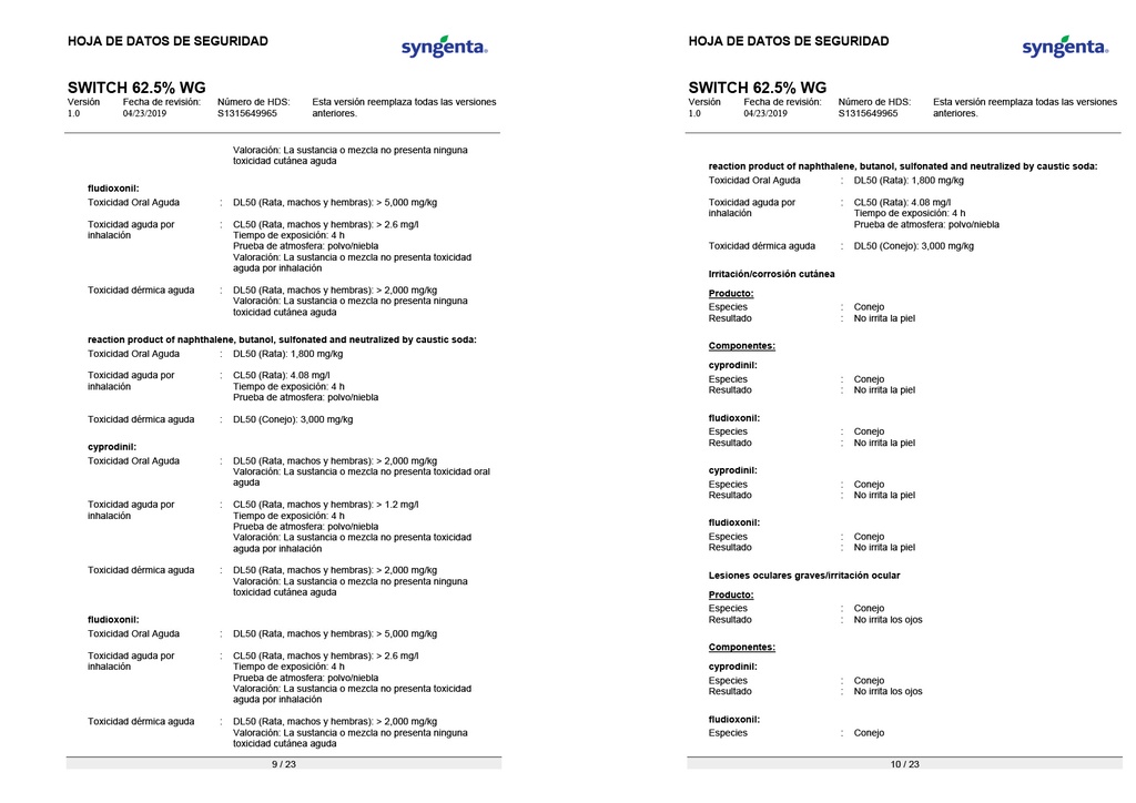 SWITCH (CYPRODINIL+FLUDIOXONIL) - FRASCO 1KG