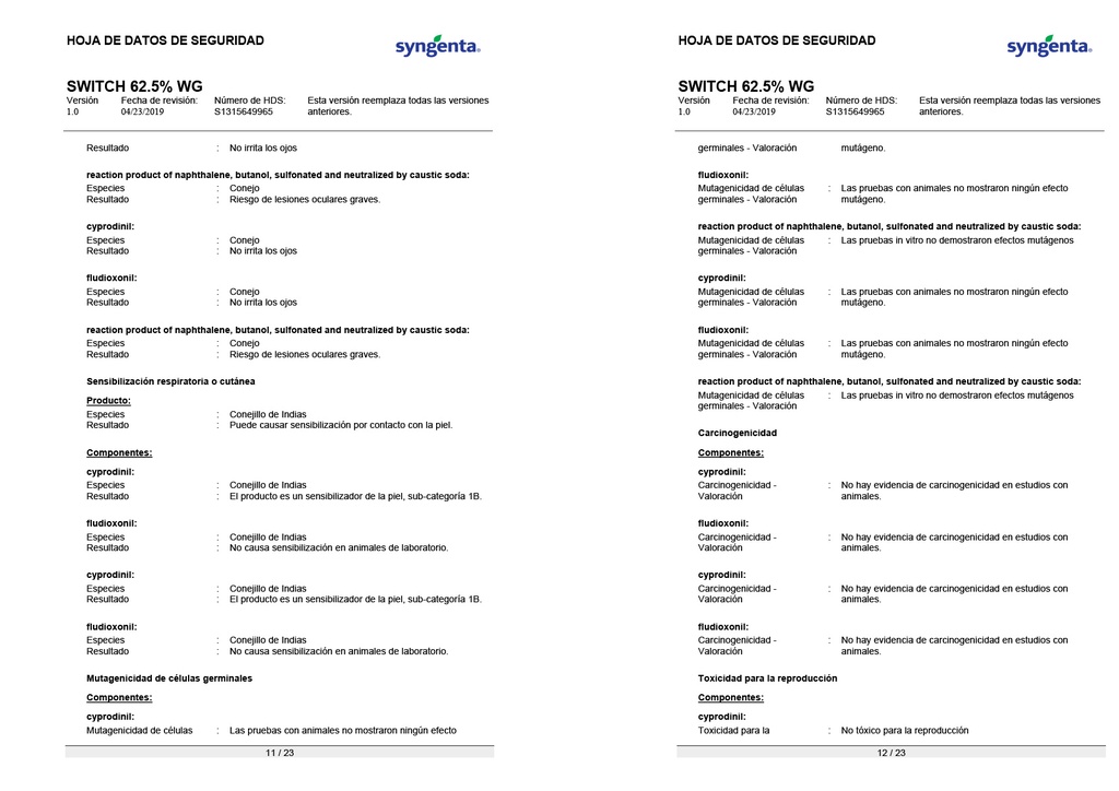 SWITCH (CYPRODINIL+FLUDIOXONIL) - FRASCO 1KG