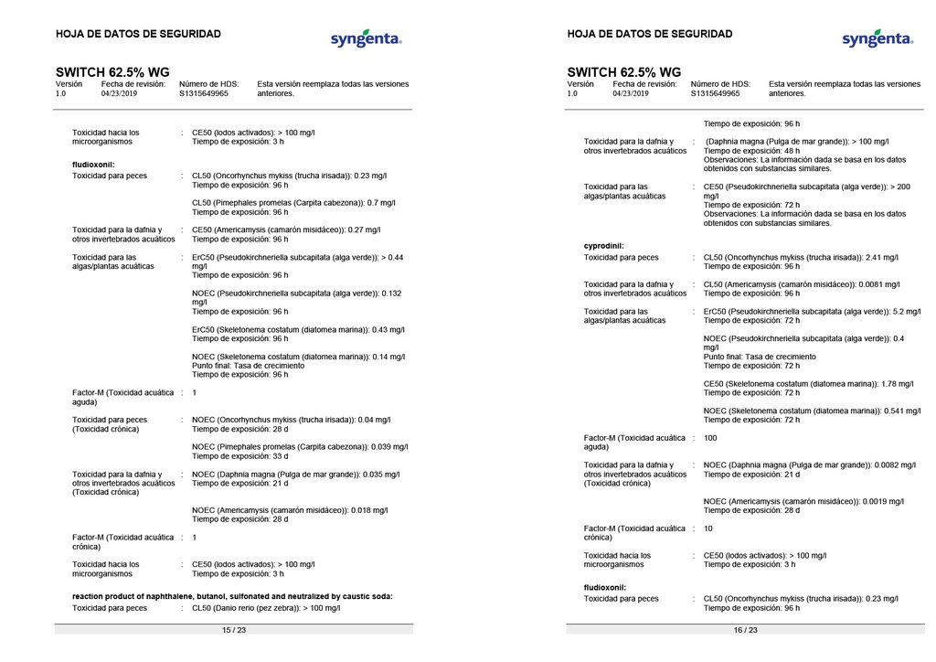 SWITCH (CYPRODINIL+FLUDIOXONIL) - FRASCO 1KG