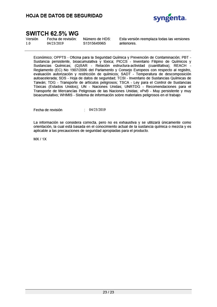 SWITCH (CYPRODINIL+FLUDIOXONIL) - FRASCO 1KG