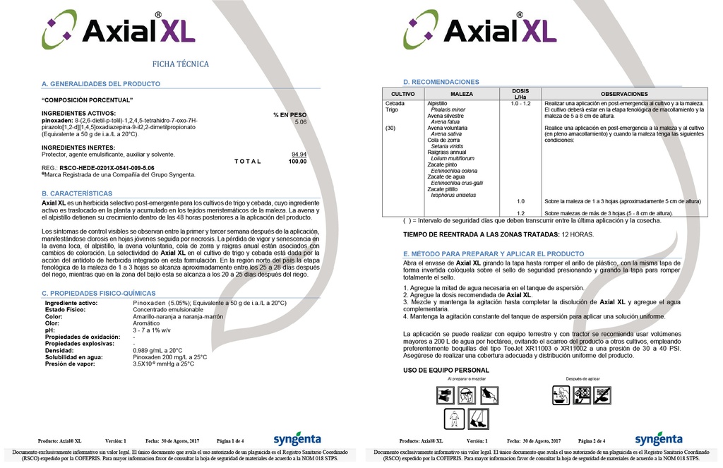 AXIAL XL (PINOXADEN) - BOTELLA 1L