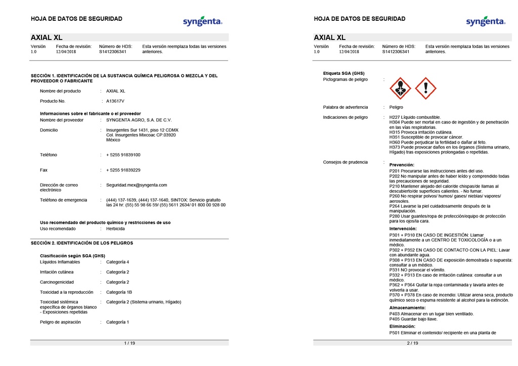 AXIAL XL (PINOXADEN) - BOTELLA 1L